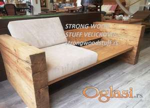 Drveni dvosed "GREDA-RUSTIK"  160x79x79 cm